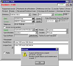 Gestion d'incidents sous CustomerFirst